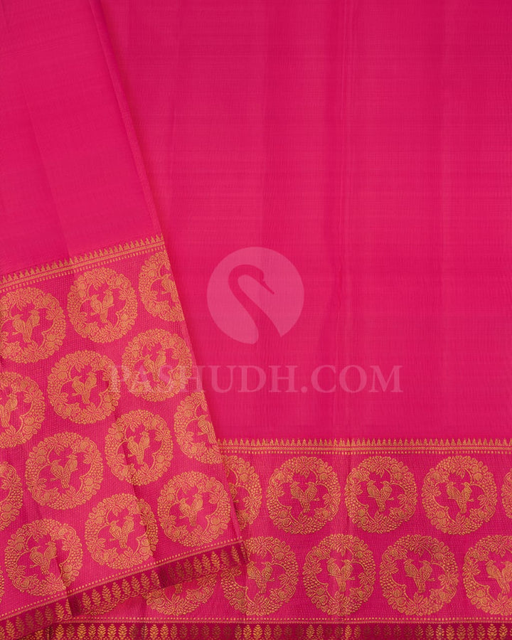 Orange And Watermelon Pink Kanjivaram Silk Saree-S1411(C)