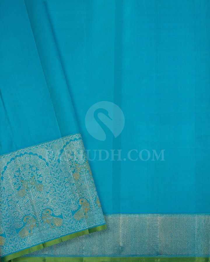 Royal Blue And Turquoise Blue Kanjivaram Silk Saree-S1048(I)