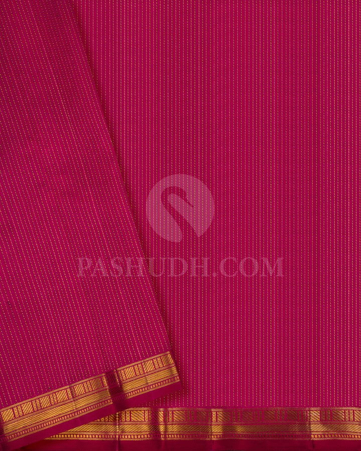 Baby Pink And Raspberry Pink Kanjivaram Silk Saree-S1481(A)