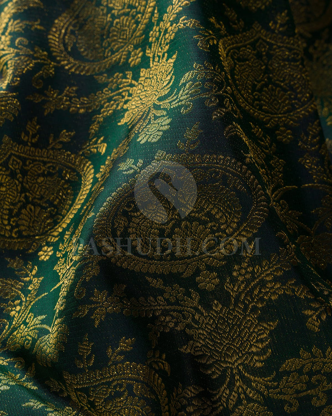 Bottle Green Bridal Kanjivaram Silk Saree-S1493(A)