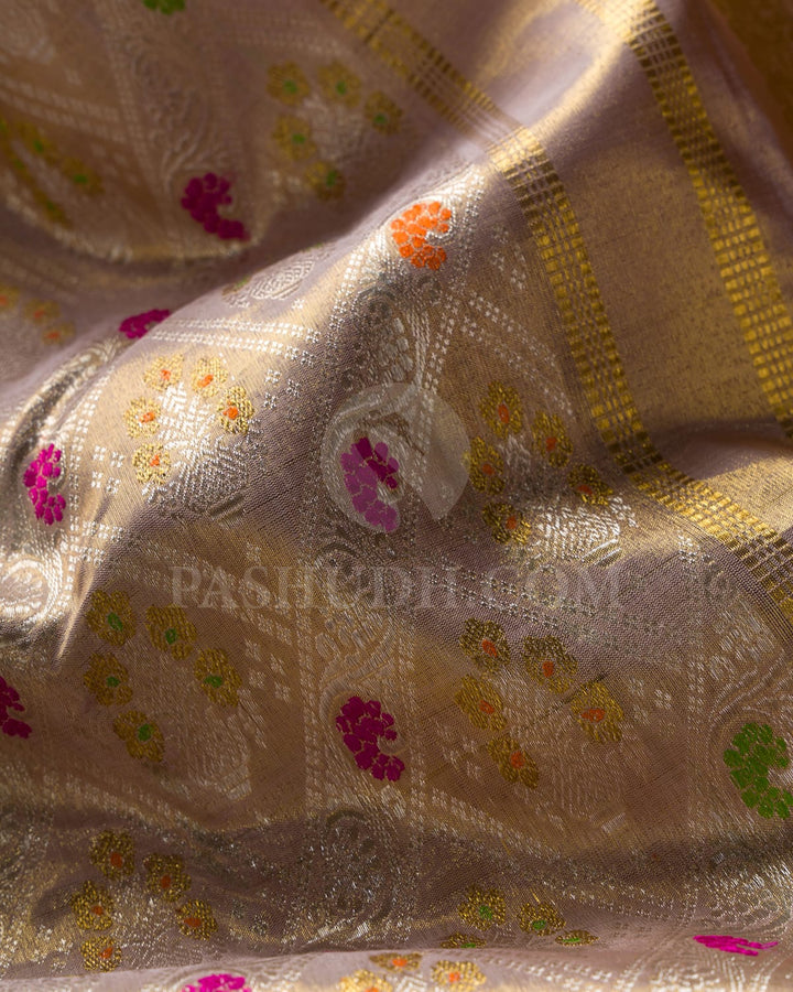 Lace Pink Tissue Kanjivaram Silk Saree -SP156