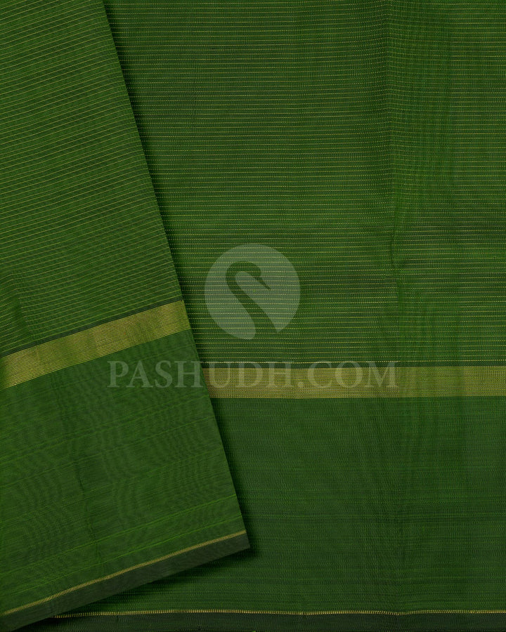 Hunter Green Pure Zari Kanjivaram Silk Saree-SP160