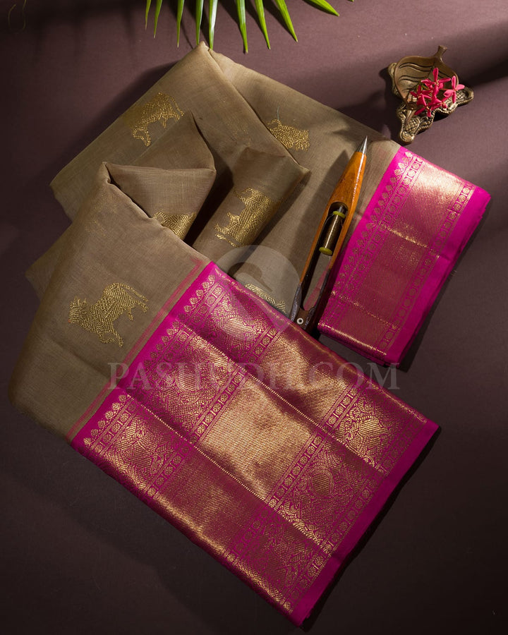 Sage Green Organza Kanjivaram Silk Saree-SP174