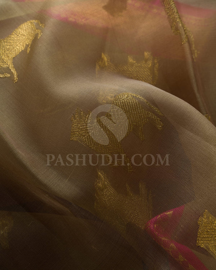 Sage Green Organza Kanjivaram Silk Saree-SP174