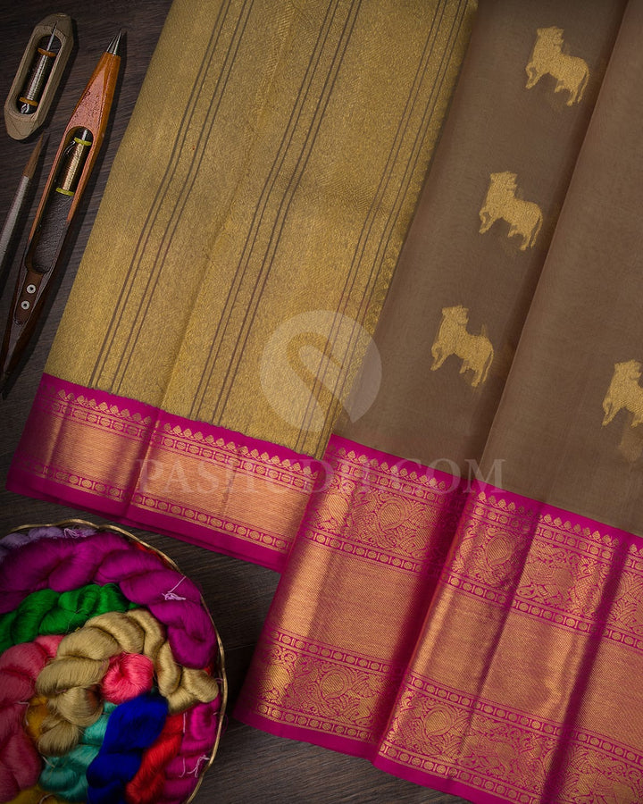 Sage Green Organza Kanjivaram Silk Saree-SP174