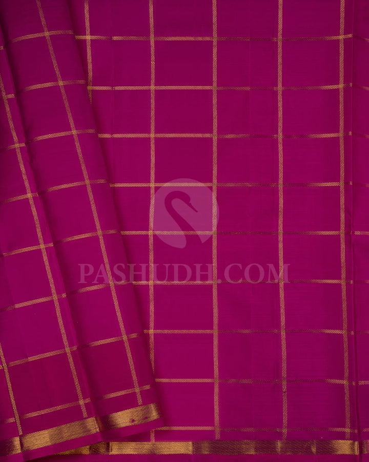 Purple And Rani Pink Pure Zari Kanjivaram Silk Saree-SP185