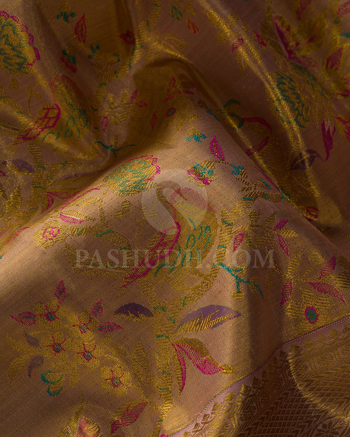 Pastel Baby Pink Tissue Kanjivaram Silk Saree-SP135