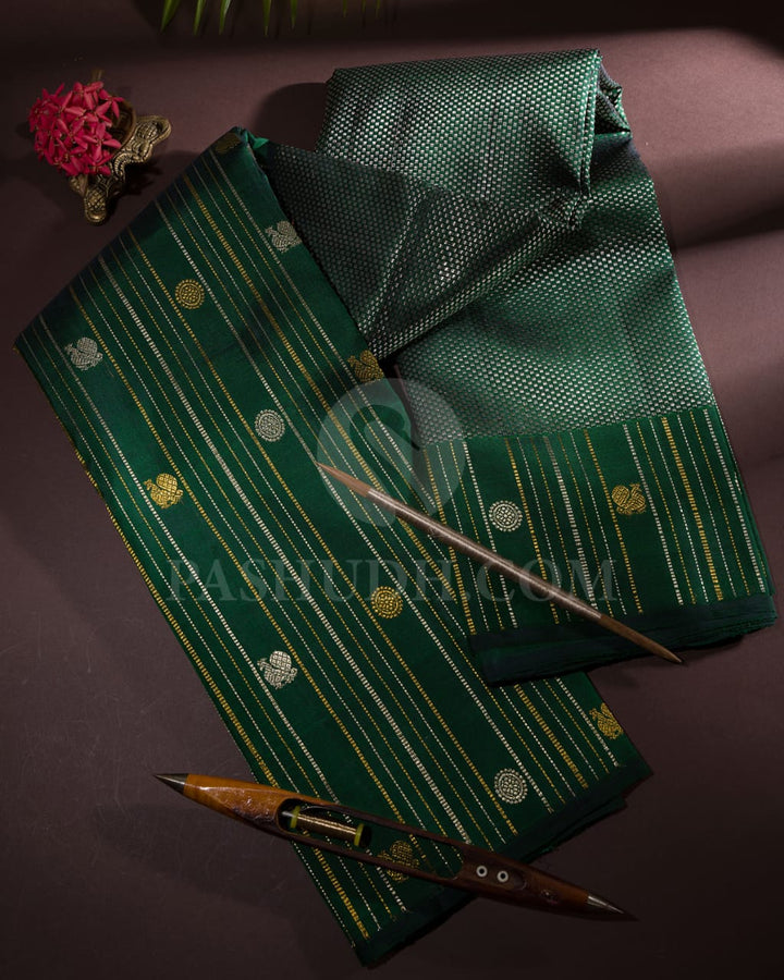 Bottle Green Kanjivaram Silk Saree-S1478(A)