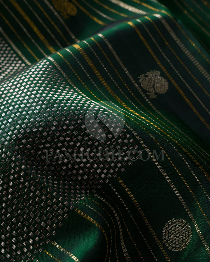 Bottle Green Kanjivaram Silk Saree-S1478(A)