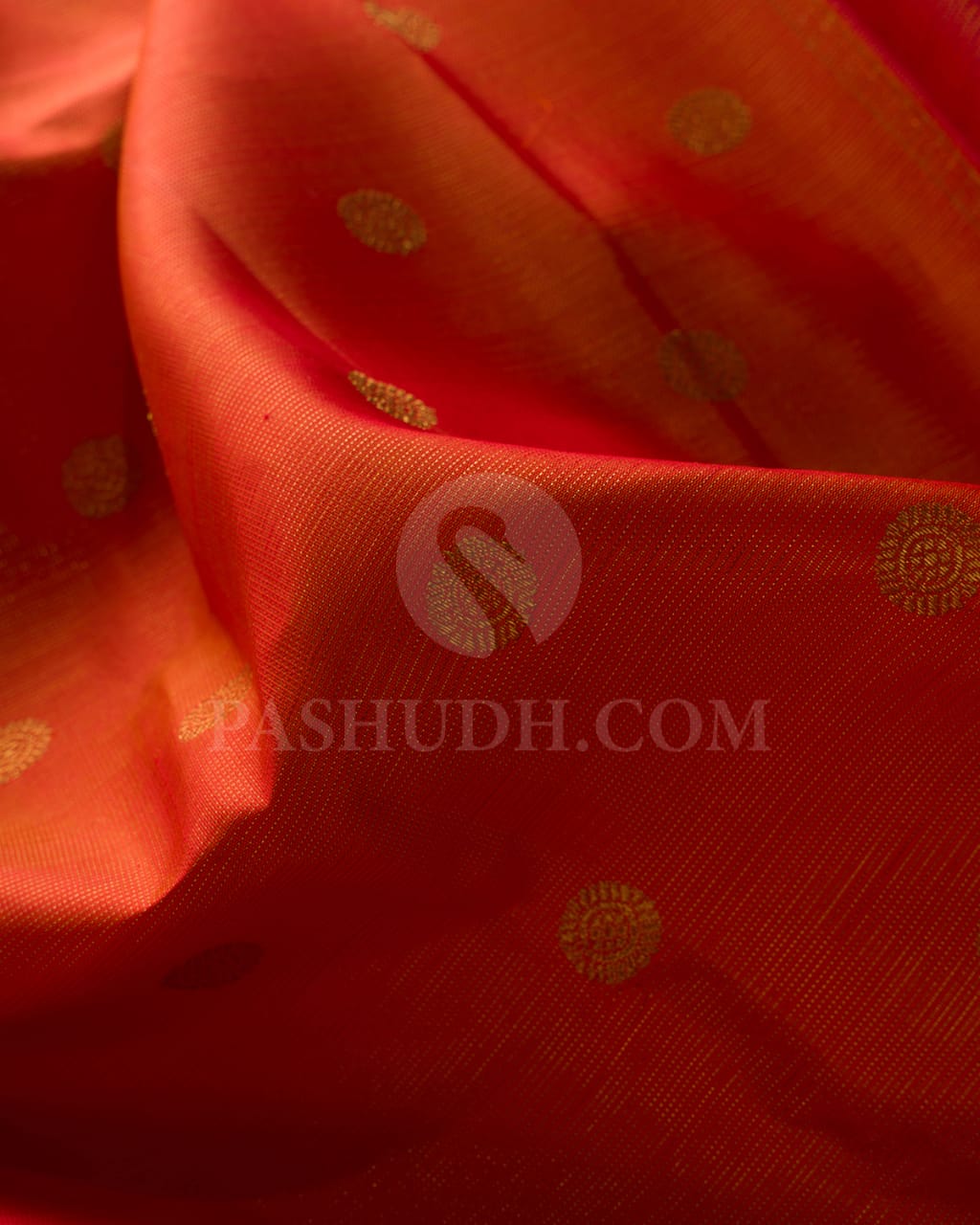 Orange And Rani Pink Pure Zari Kanjivaram Silk Saree-SP179