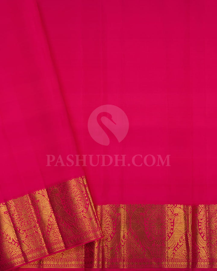 Peacock Blue And Bright Pink Kanjivaram Silk Saree-S1366(B)