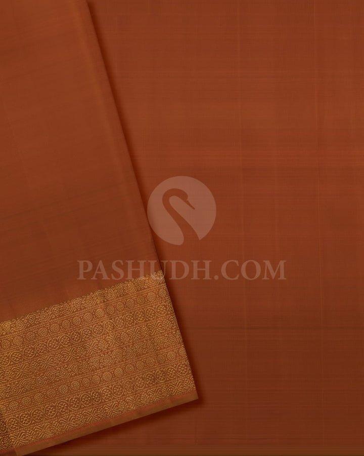 Bronze Brown Pure Zari Kanjivaram Silk Saree-SP186