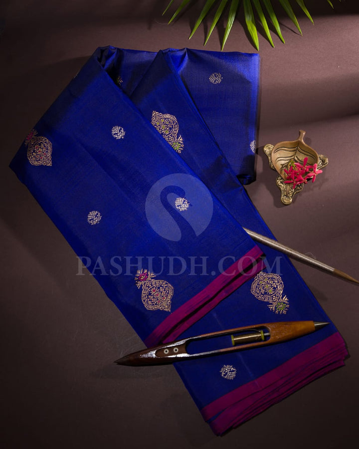 Royal Blue Kanjivaram Silk Saree-S1477(A)