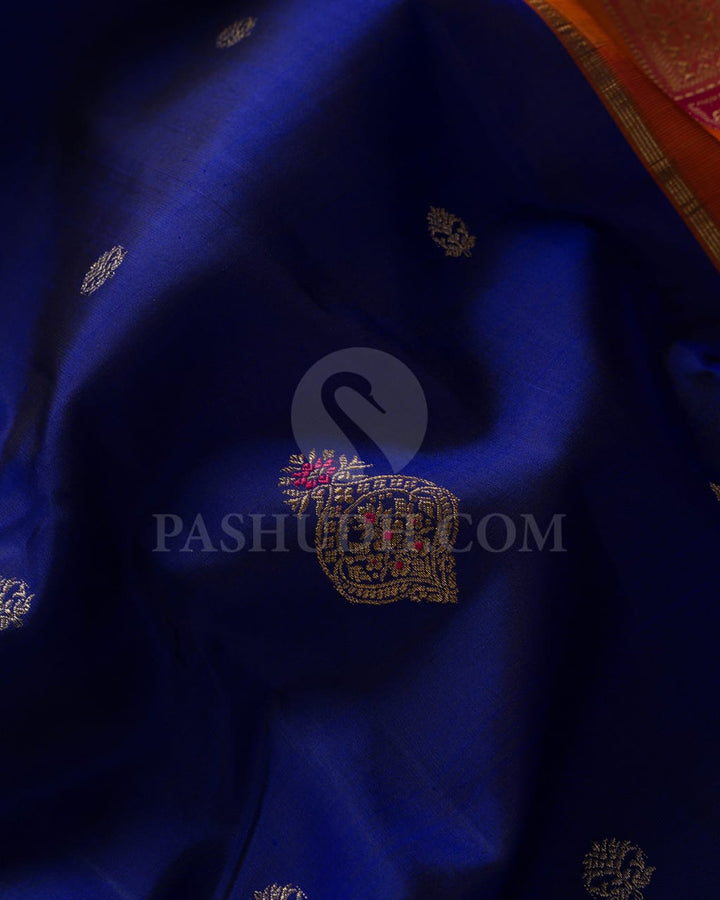 Royal Blue Kanjivaram Silk Saree-S1477(A)