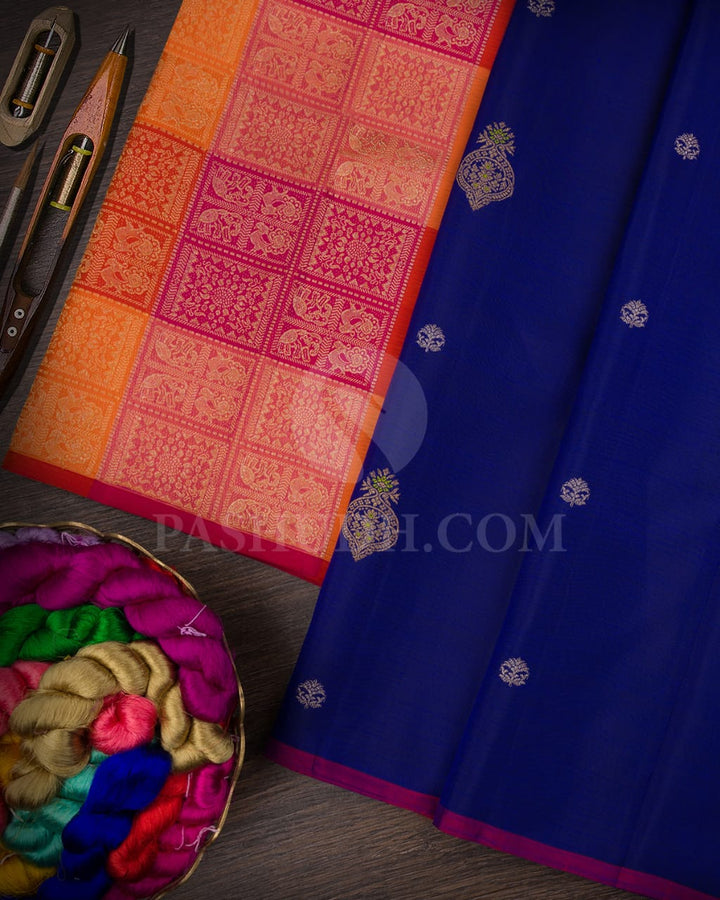 Royal Blue Kanjivaram Silk Saree-S1477(A)