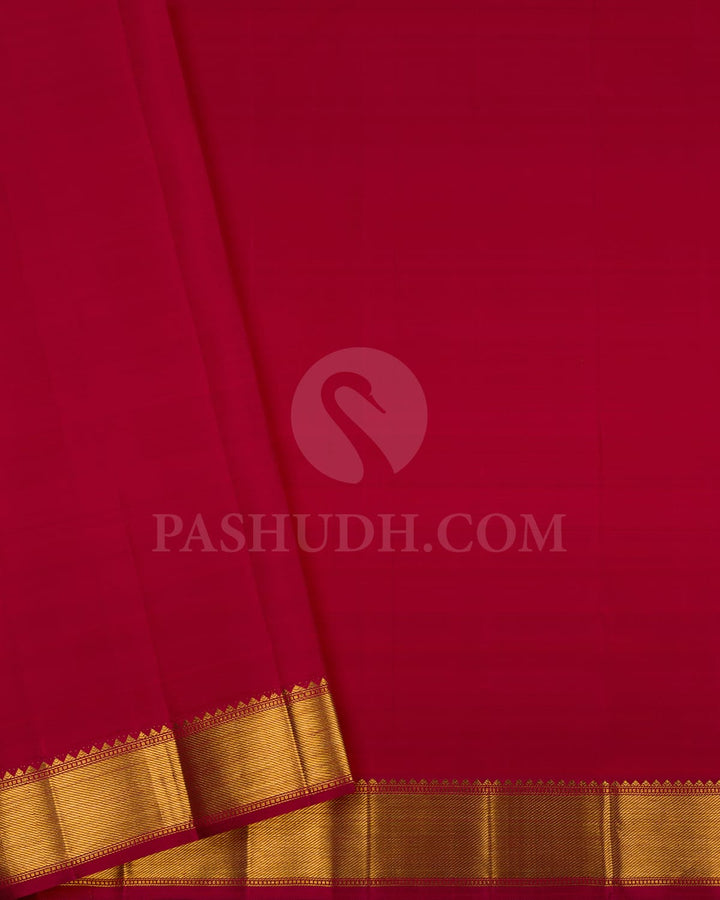 Bottle Green And Maroon Kanjivaram Silk Saree-S1492(A)