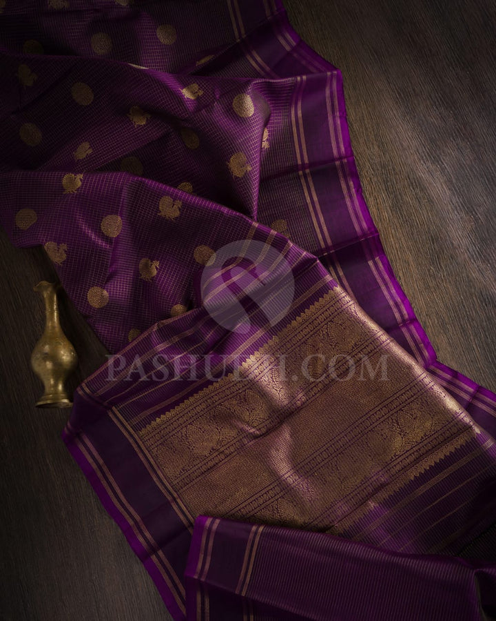 Purple Pure Zari Kanjivaram Silk Saree-SP170