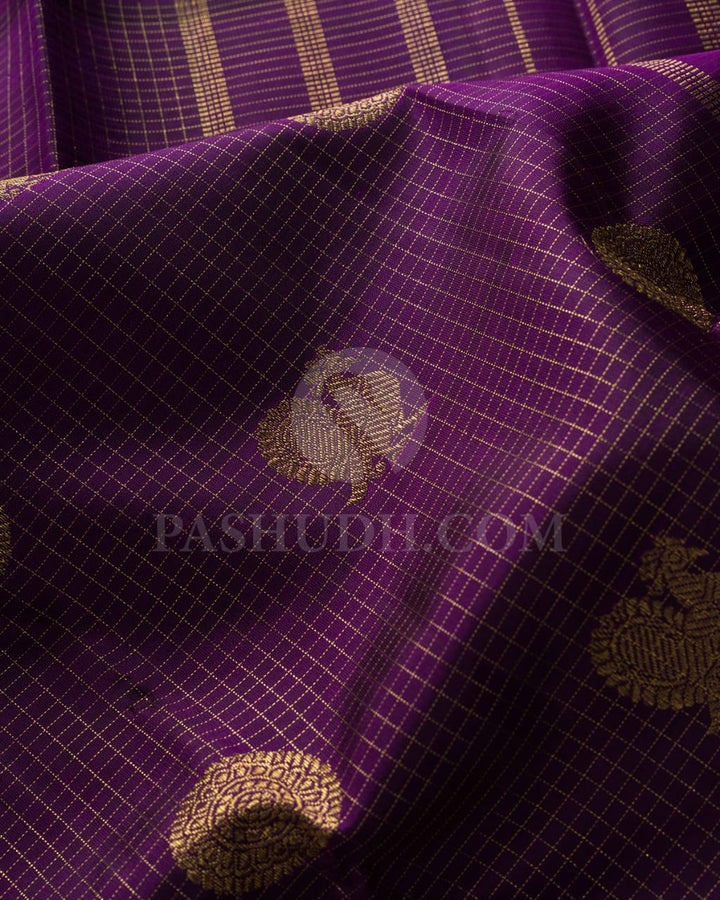 Purple Pure Zari Kanjivaram Silk Saree-SP170