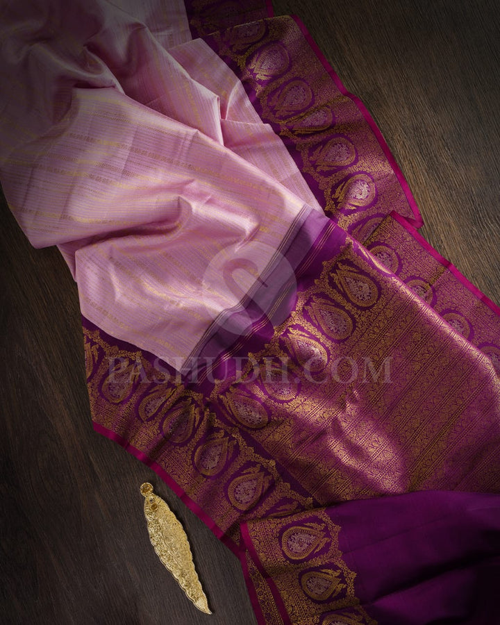 Lilac And Purple Kanjivaram Silk Saree-S1486(A)