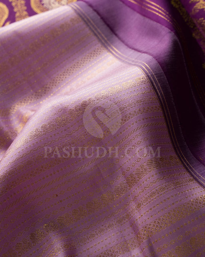Lilac And Purple Kanjivaram Silk Saree-S1486(A)