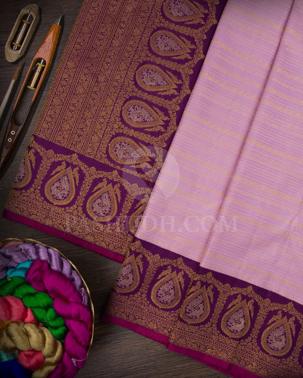 Lilac And Purple Kanjivaram Silk Saree-S1486(A)