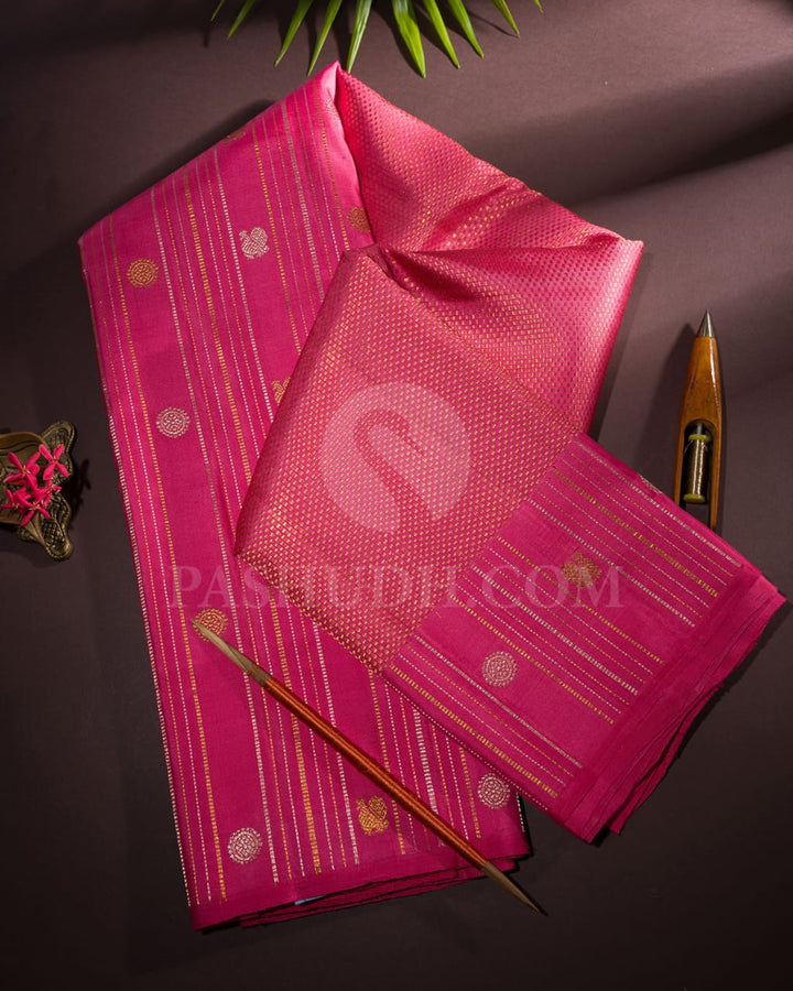 Taffy Pink Kanjivaram Silk Saree-S1478(C)