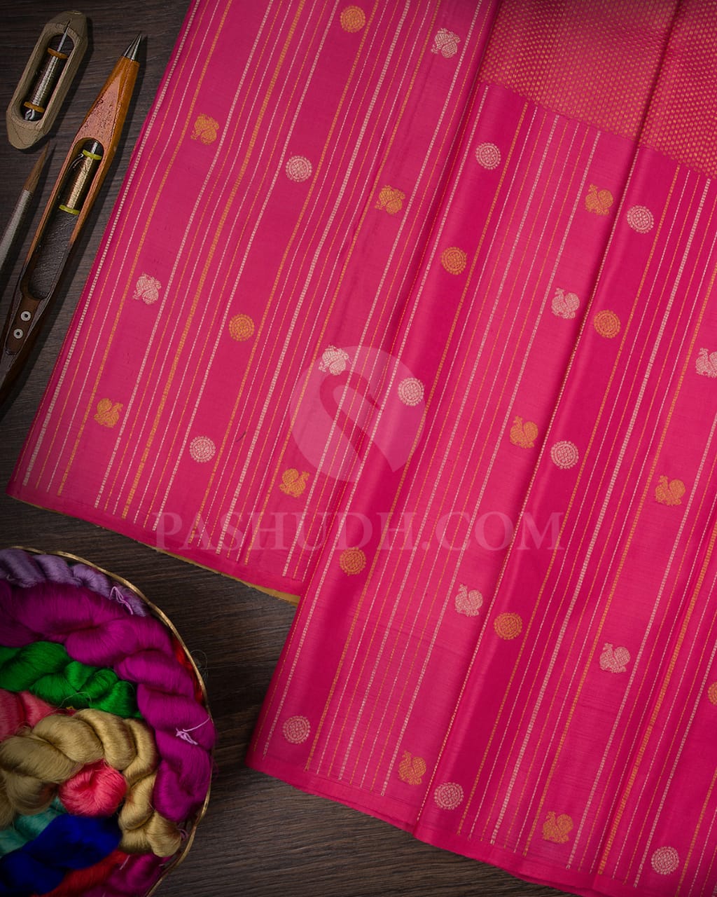 Taffy Pink Kanjivaram Silk Saree-S1478(C)