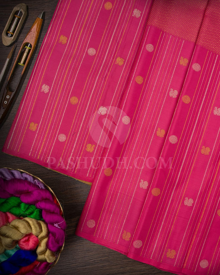 Taffy Pink Kanjivaram Silk Saree-S1478(C)