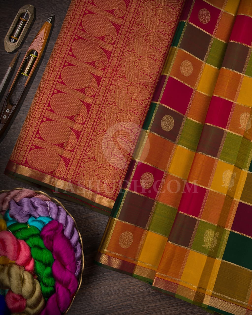 Multihue Pure Zari Kanjivaram Silk Saree-SP183