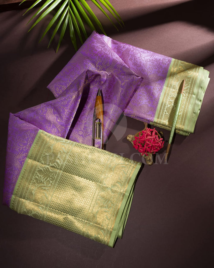 Lavender And Elaichi Kanjivaram Silk Saree-SP175