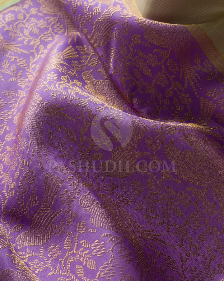 Lavender And Elaichi Kanjivaram Silk Saree-SP175