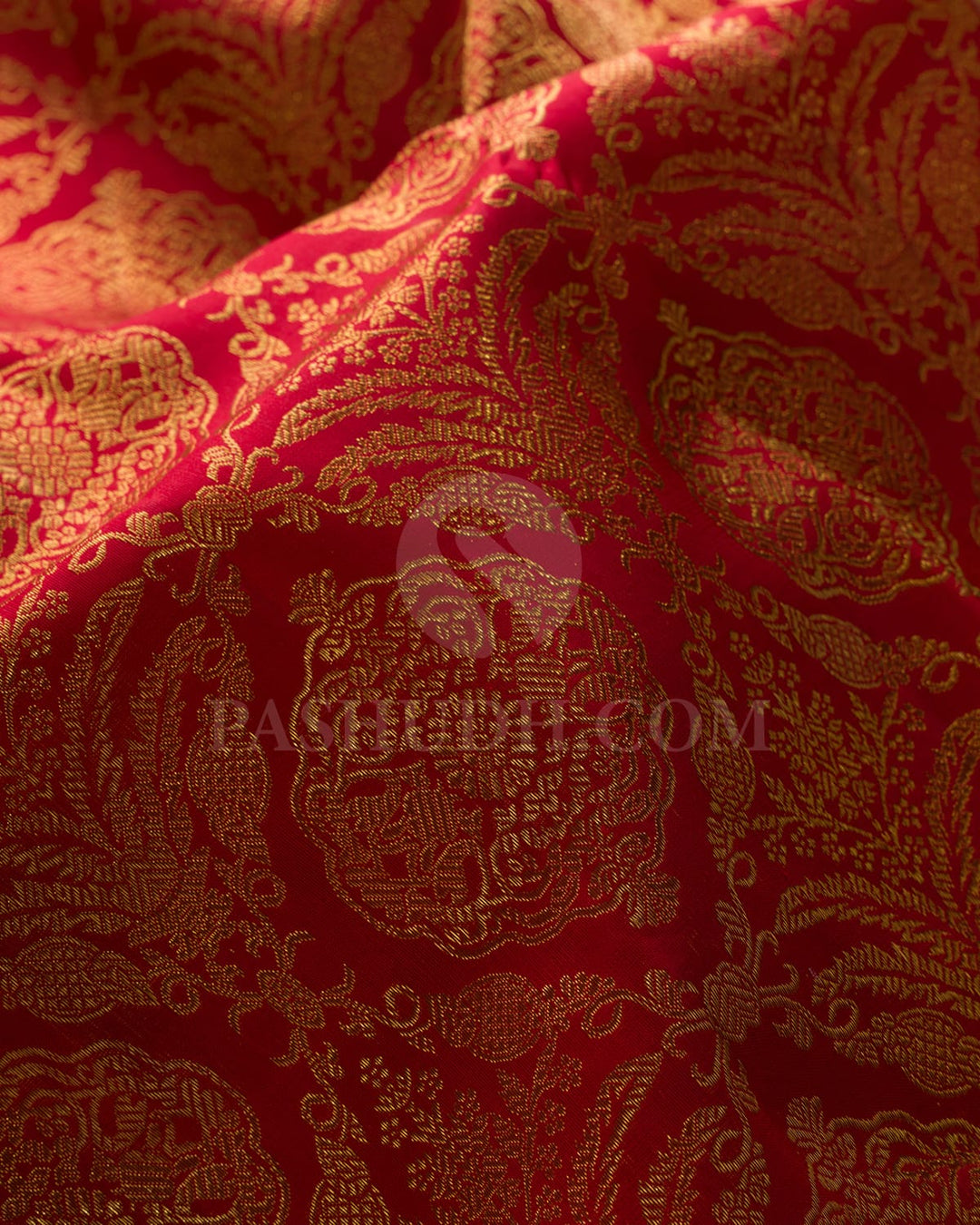 Red And Half White Kanjivaram Silk Saree-SP188