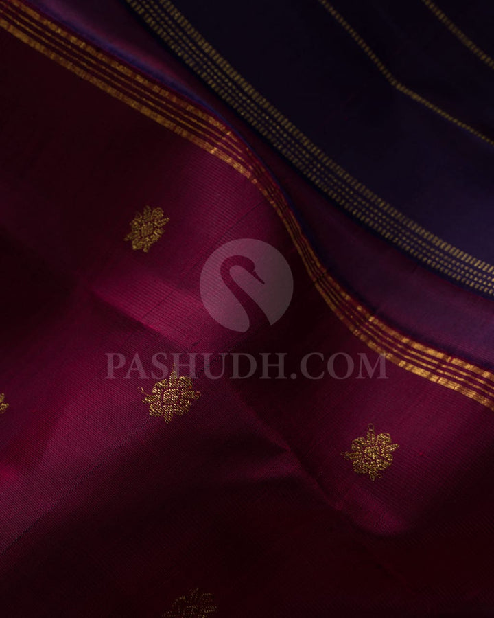Deep Maroon Pure Zari Kanjivaram Silk Saree-SP150
