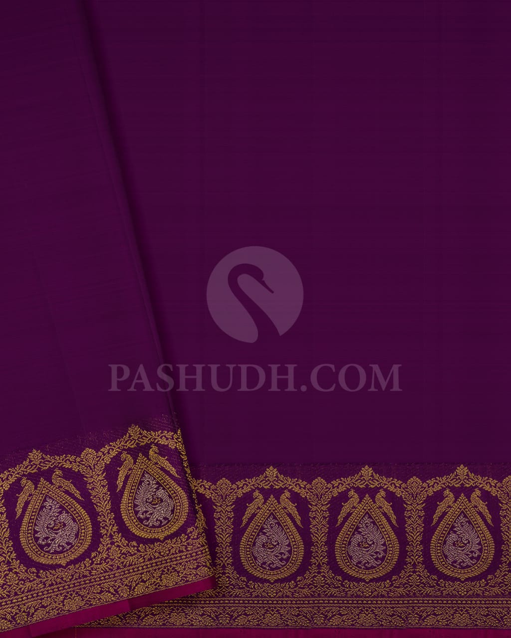 Turquoise Blue With Purple Kanjivaram Silk Saree-S1486(B)
