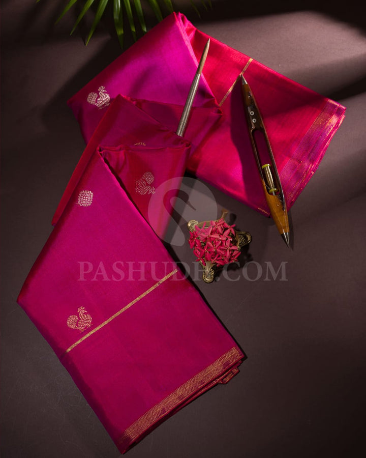 Rani Pink Kanjivaram Silk Saree-S1461(B)