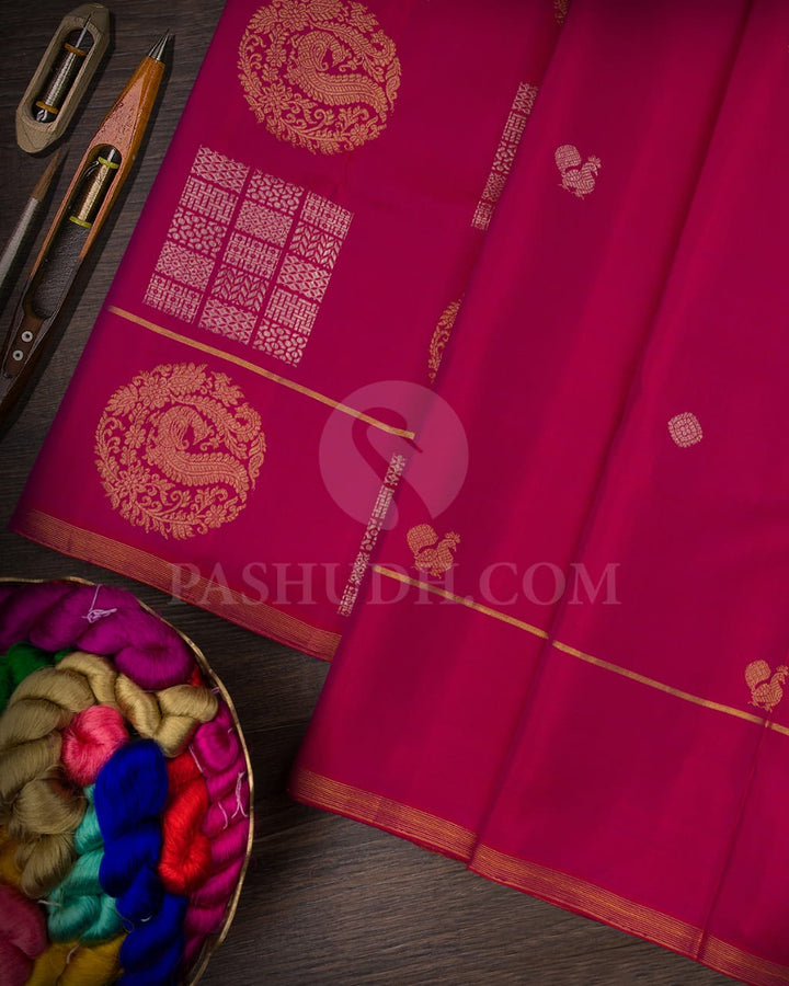 Rani Pink Kanjivaram Silk Saree-S1461(B)