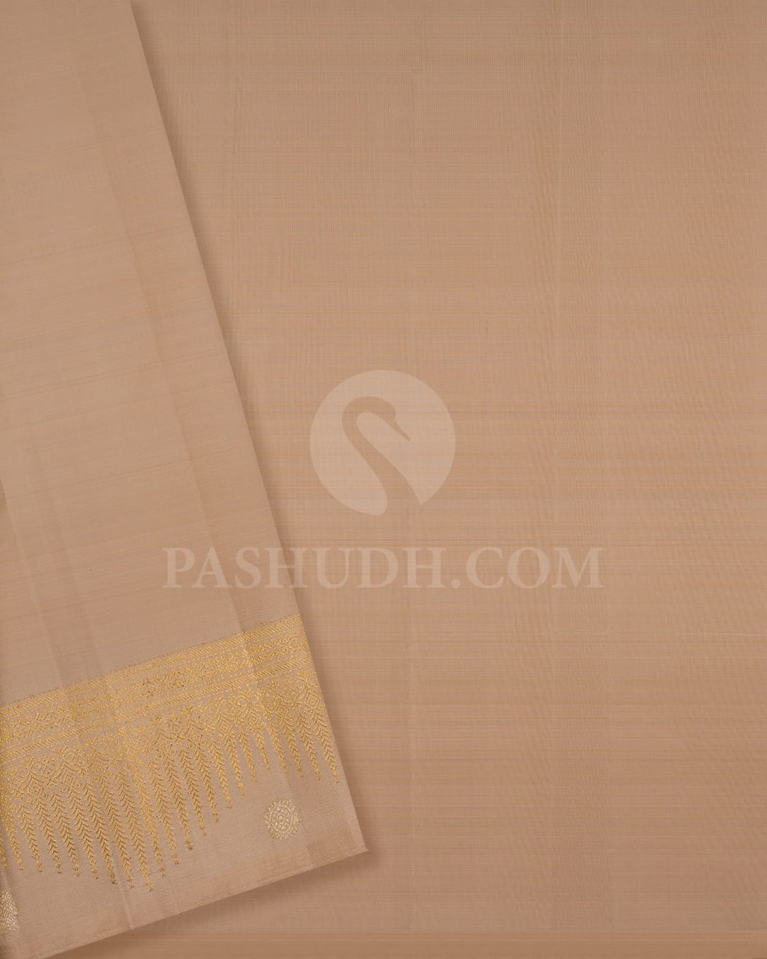 Bottle Green And Cream Kanjivaram Silk Saree-S1494(A)