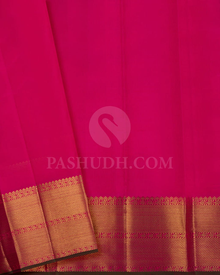 Rani Pink Pure Zari Kanjivaram Silk Saree-SP182