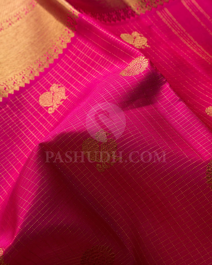 Rani Pink Pure Zari Kanjivaram Silk Saree-SP182