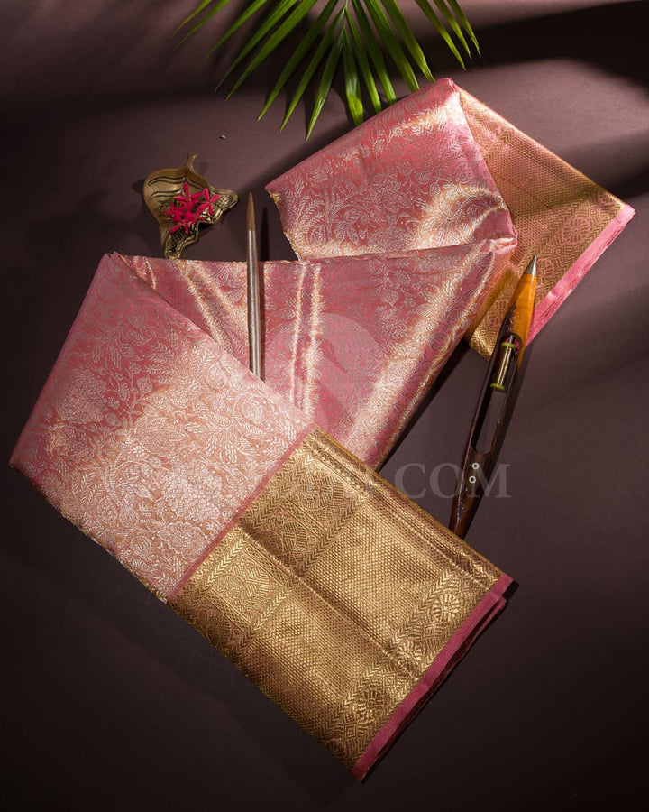 Baby Pink Bridal Tissue Kanjivaram Silk Saree-SP152