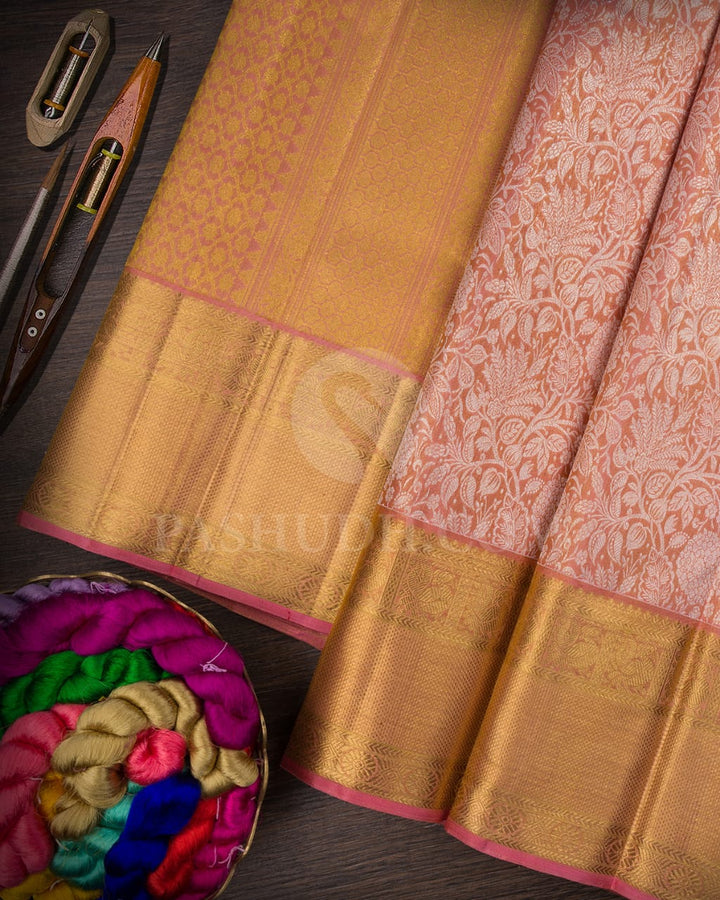 Baby Pink Bridal Tissue Kanjivaram Silk Saree-SP152