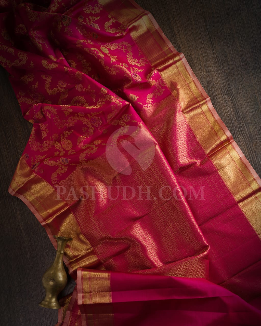 Dark Fuchsia Kanjivaram Silk Saree-S1488(A)