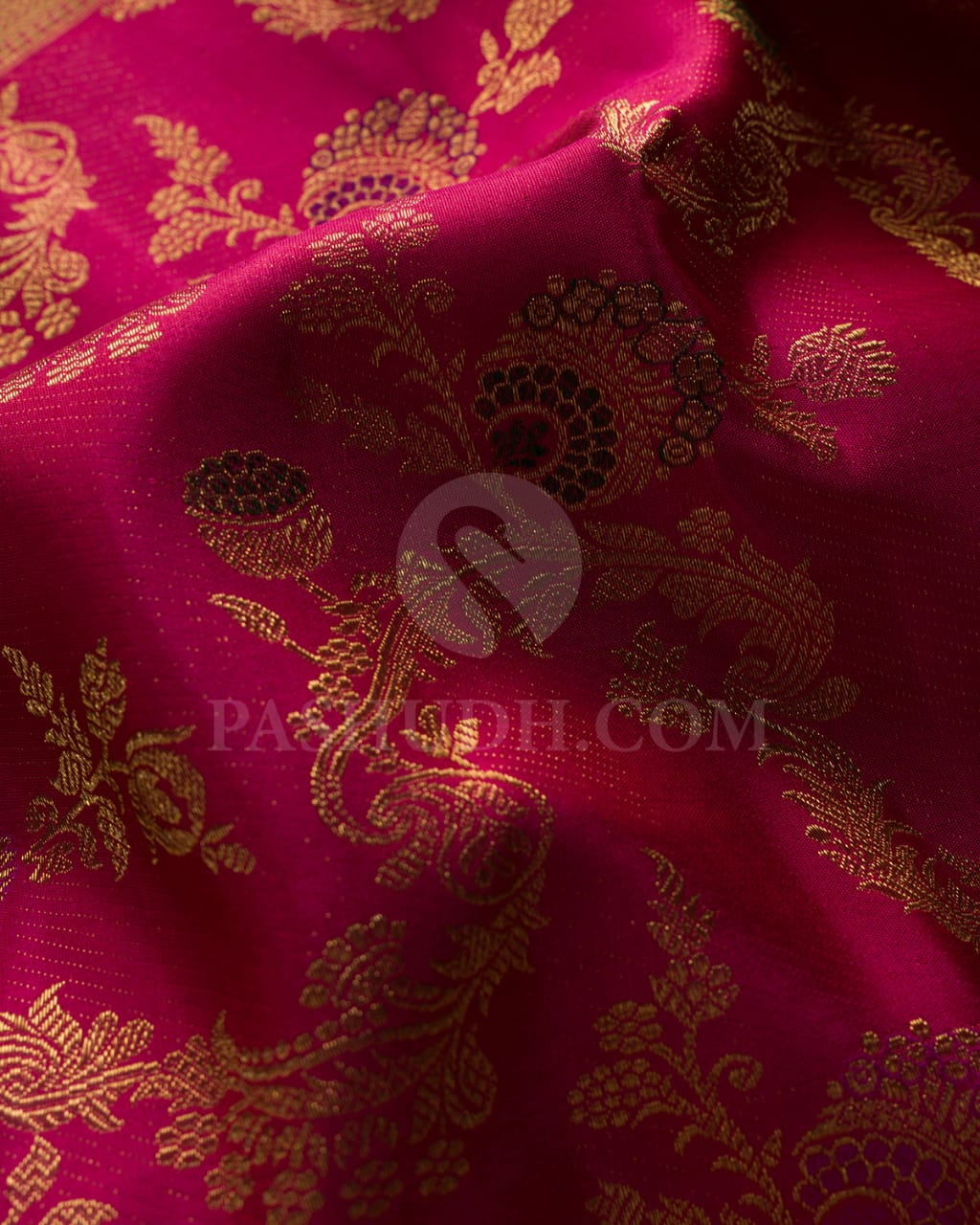 Dark Fuchsia Kanjivaram Silk Saree-S1488(A)