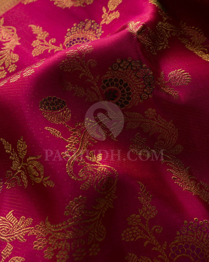 Dark Fuchsia Kanjivaram Silk Saree-S1488(A)