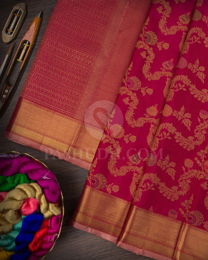 Dark Fuchsia Kanjivaram Silk Saree-S1488(A)