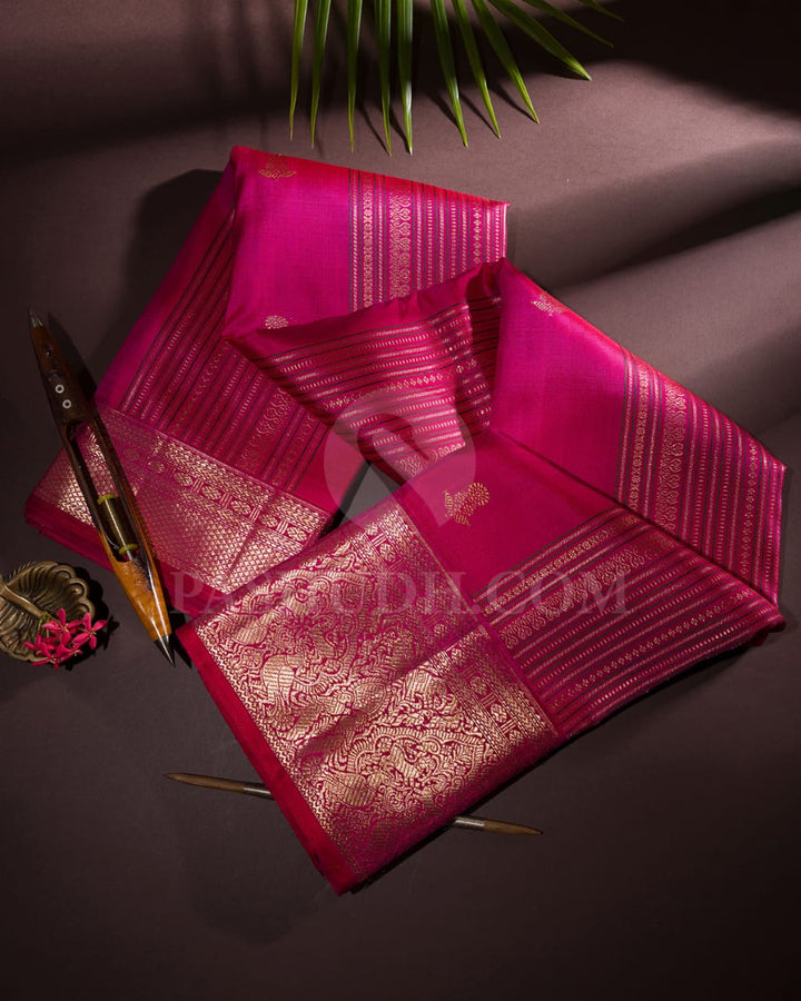 Rani Pink And Maroon Kanjivaram Silk Saree-S1482(A)