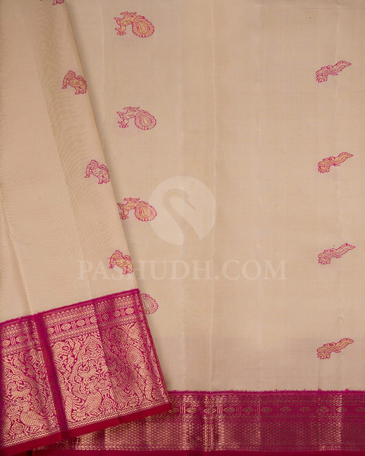 Rani Pink And Maroon Kanjivaram Silk Saree-S1482(A)