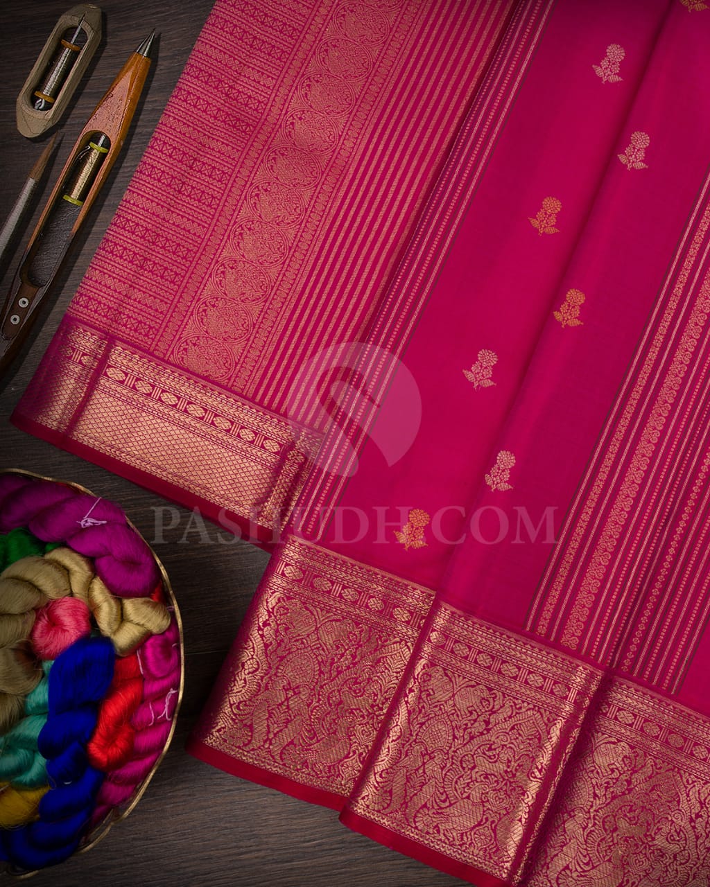 Rani Pink And Maroon Kanjivaram Silk Saree-S1482(A)
