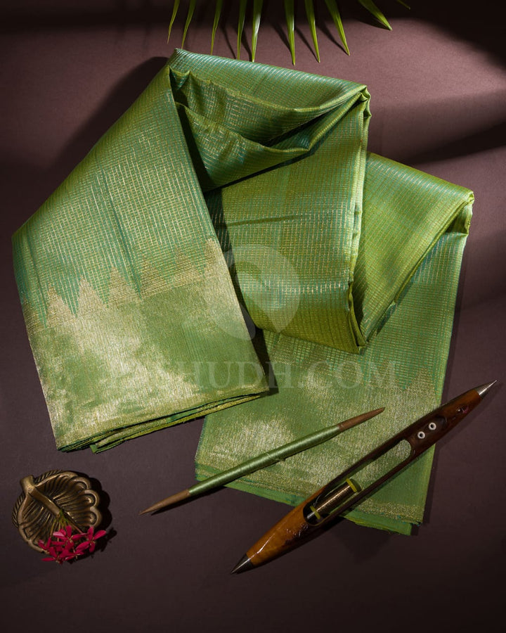 Parrot Green Vairaoosi  Kanjivaram Silk Saree-S1053(E)