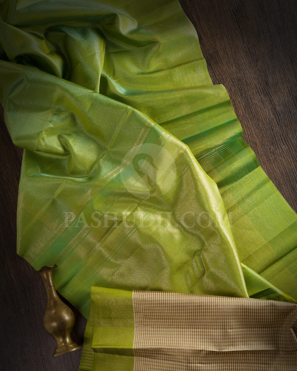 Parrot Green Vairaoosi  Kanjivaram Silk Saree-S1053(E)